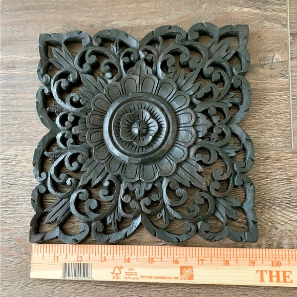 Handcrafted Filigree Wooden Teak Plaque 9/9” - Picture 8 of 10